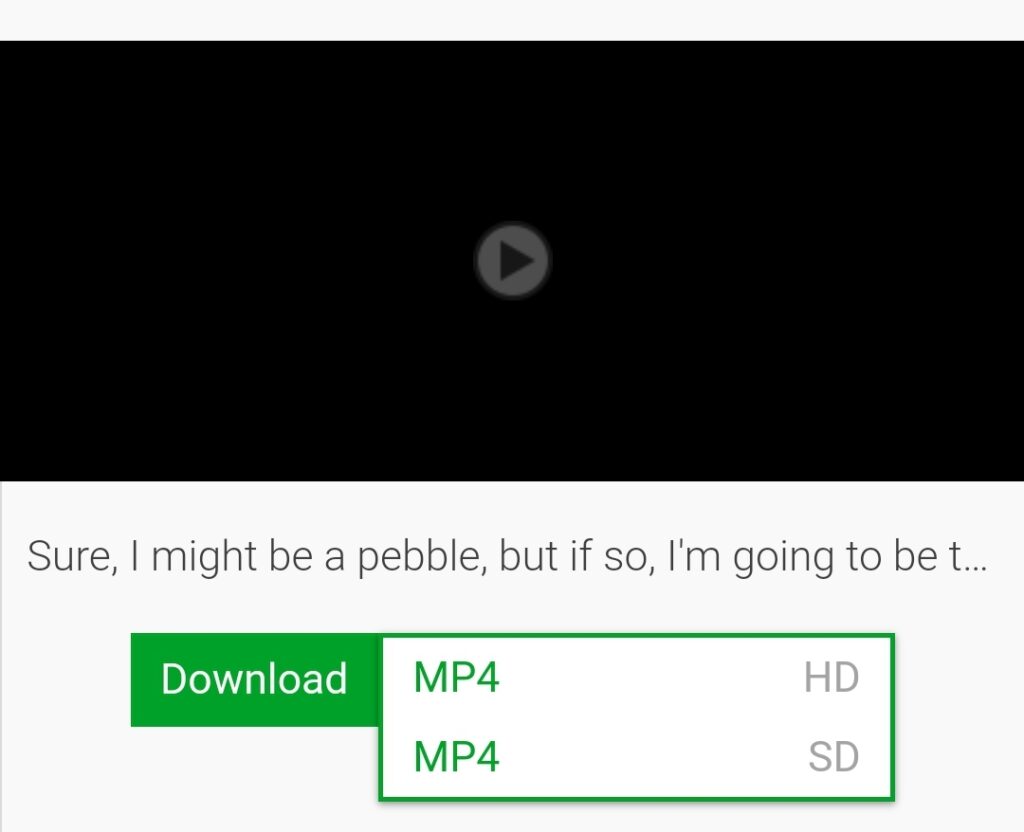 Select the video quality you want to download.