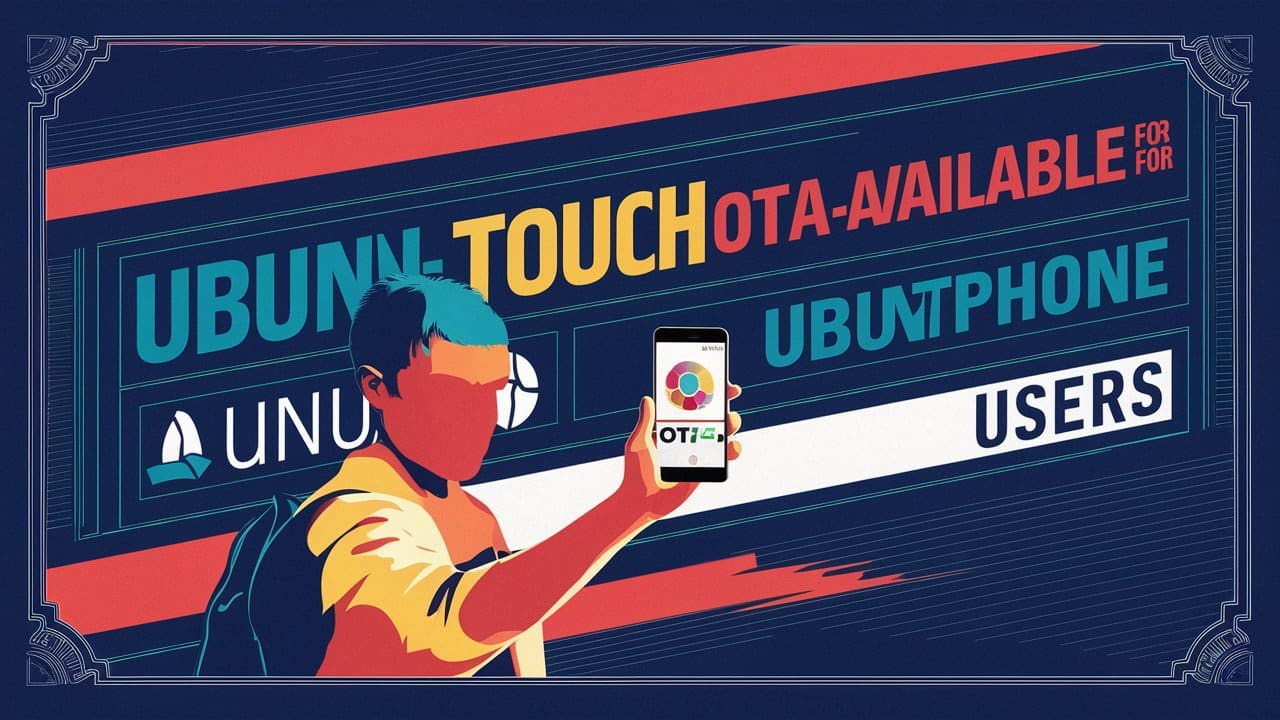 An person holding a android using the os of Ubuntu Touch OTA-5