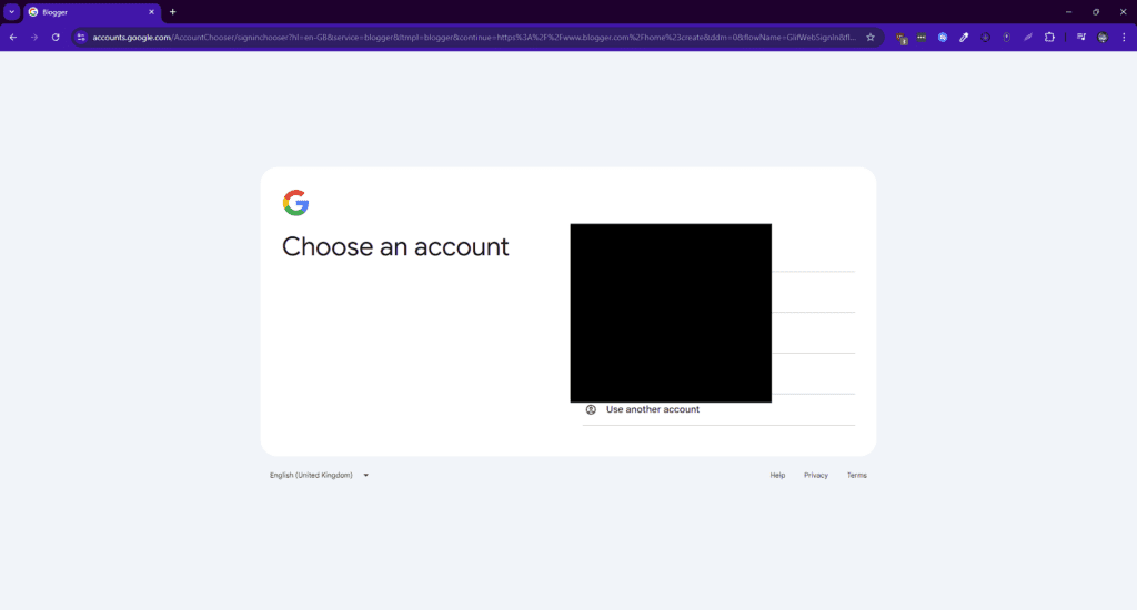 choose an gmail account